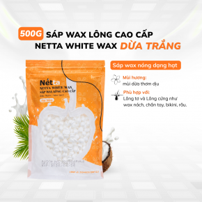 500G Sáp Wax Lông Cao Cấp NETTA WHITE WAX - Dừa Trắng