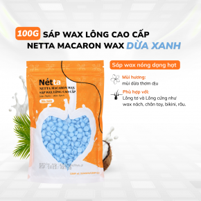 100G Sáp Wax Lông Cao Cấp NETTA MACARON WAX - Dừa Xanh