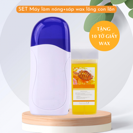 COMBO Máy Làm Nóng Gel Wax Lông Cầm Tay + Gel wax lông 100ml + 10 tờ giấy wax lông